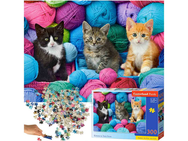 CASTORLAND Puzzle 300 dílků Koťata v klubkách vlny - 8+