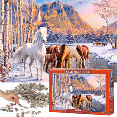 CASTORLAND Puzzle 500 dílků - Koně zimní krajina 9+