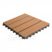 WPC podlahová krytina - 4 lamely - 30 x 30 cm - tmavě hnědá, dřevěný vzor - 11 ks / balení