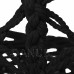 Springos houpací křeslo s opěradlem a s třásněmi - 60x60x44cm - černé