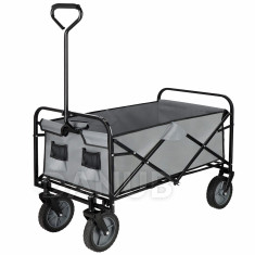 Springos Skládací zahradní/turistický vozík - 80 kg - černo-šedý