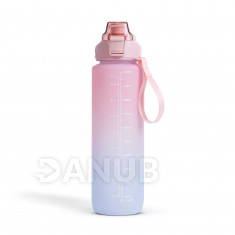 Sportovní láhev - 1 L - opálová - růžovo - modrý barevný přechod