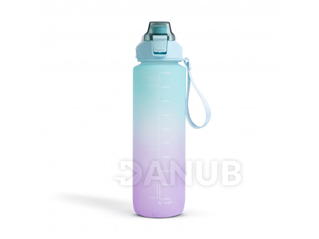 Sportovní láhev - 1 L - opálová - modro - fialový barevný přechod
