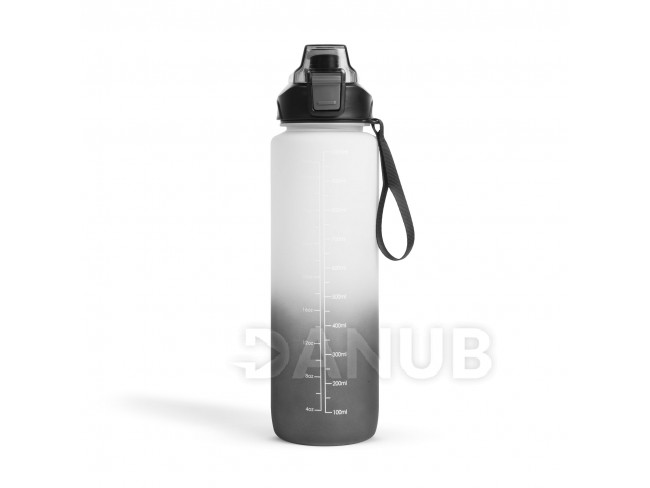 Sportovní láhev - 1 L - opálová - černo - bílý barevný přechod