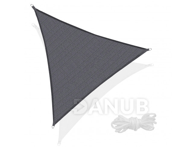 SPRINGOS Stínící plachta trojúhelník - 400x400x400cm - tmavě šedá