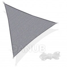 SPRINGOS Stínící plachta trojúhelník - 500x500x500cm - světle šedá