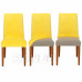 SPRINGOS Návlek na židli univerzální - žlutý samet