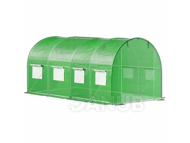 Springos Fóliový zahradní skleník UV4 - 140g/m2 - 4,5x2x2 m - zelený