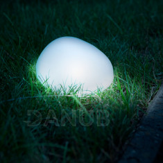 Zapichovací solární lampa - tvar kamene - matné sklo - 165 x 142 x 115 mm - teplá bílá LED