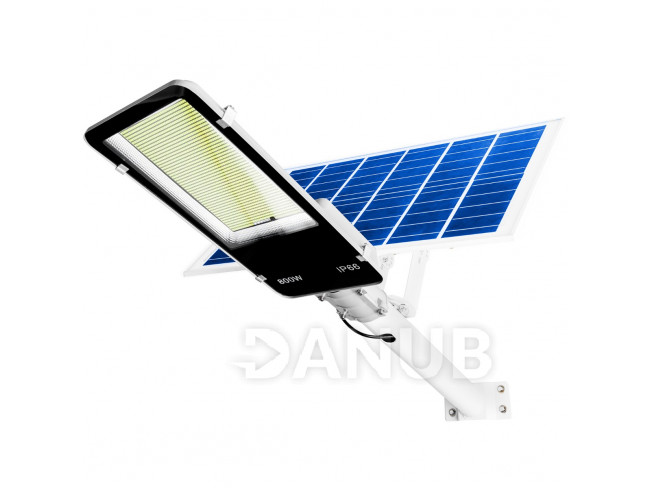 LED solární pouliční svítidlo 800W - 6500K - 3,2V - 13Ah - s držákem a dálkovým ovládáním
