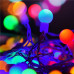 Vánoční led světelný řetěz vnější - kulky - programator - 200led - 16m multicolour