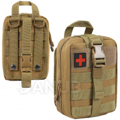 Springos Vojenská zelená taktická taška na opasek - nouzová lékárnička