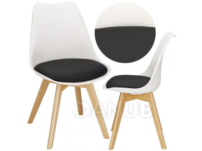 Springos Jídelní židle Verde - čalouněná - bílá/černá/hnědá - 1ks