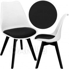 Springos Jídelní židle Verde - čalouněná - bílá/černá - 1ks