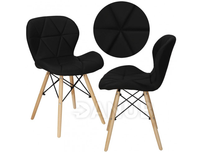 Springos Jídelní židle Torino - čalouněná - ekokůže - černá/hnědá - 1ks
