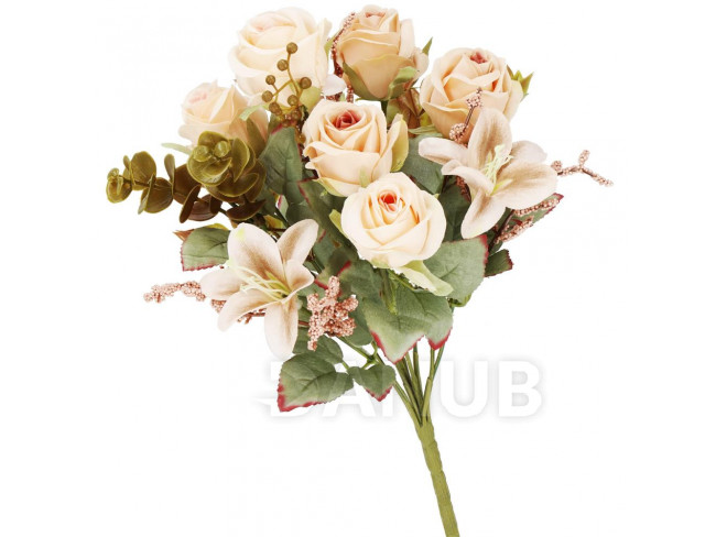 Springos Umělé květiny - 10 květin - 37 cm - růžové