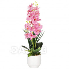 Springos Umělá orchidej v květináči - 56 cm - růžová