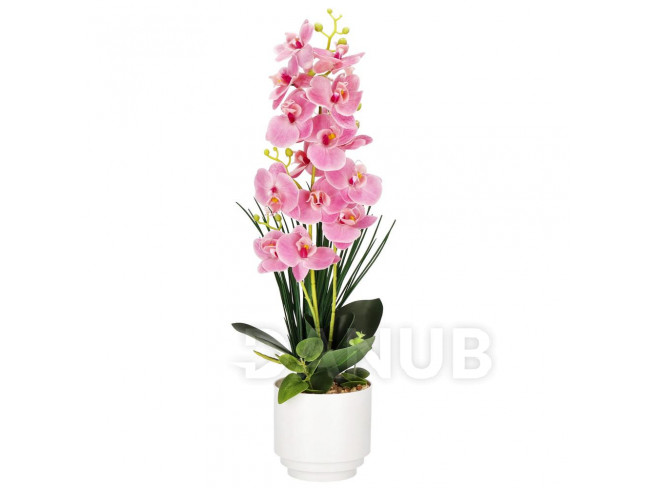 Umělá orchidej v květináči - 56 cm - růžová