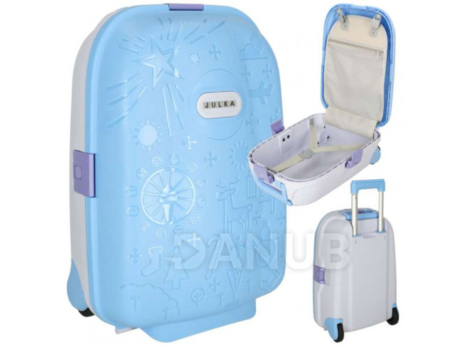 Dětský cestovní kufr na kolečkách - modrý