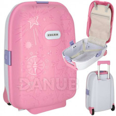 Dětský cestovní kufr na kolečkách - růžový