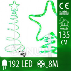 Led světelný vánoční stromek vnější - 192 led - zelený
