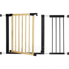 SPRINGOS Bezpečnostní bariérová zabrána pro schody a dveře - černá/hnědá - 75-110 cm