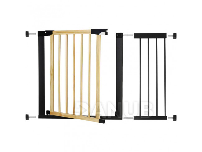 SPRINGOS Bezpečnostní bariérová zabrána pro schody a dveře - černá/hnědá - 75-110 cm