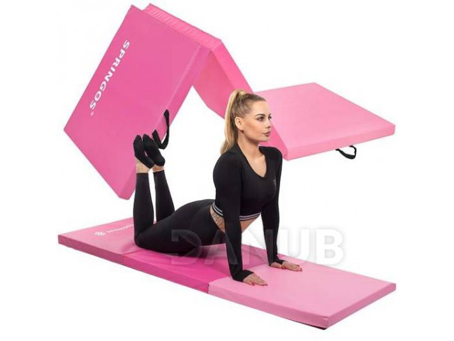 SPRINGOS Gymnastická podložka - 180cm - růžová