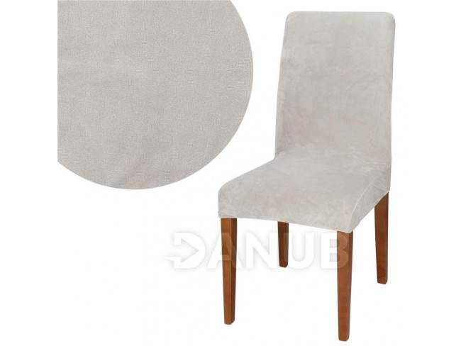 SPRINGOS Návlek na židli univerzální - popelavě šedý samet