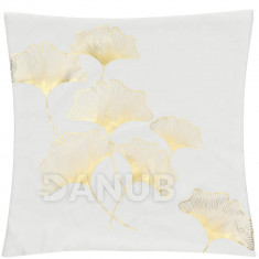 Springos Povlak na polštář - 40x40cm - zlaté listy na bílé