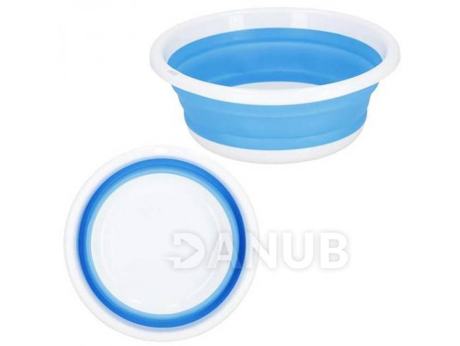 Springos Skládací nádoba silikonová - 3L - modrobílá