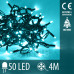 Vánoční LED světelný řetěz vnitřní - 50LED - 4M Tyrkysová