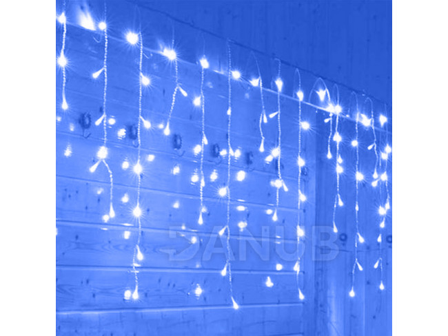 Vánoční LED světelná záclona na spojování venkovní - programy - časovač + dálkový ovladač - 500LED - 20M Modrá