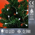 Vánoční LED světelný řetěz vnitřní na baterie s průsvitným kabelem - Hvězdičky - 10LED - 0,9m Studená bílá