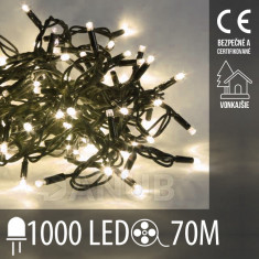 Vánoční LED světelný řetěz venkovní - 1000LED - 70M Teplá Bílá