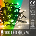 Vánoční LED světelný řetěz venkovní s časovačem + 2 barevné variace - 100LED - 7M Teplá bílá / Multicolour