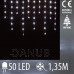 Vánoční LED světelná záclona vnitřní FLASH - závěs - hvězdy - 50LED - 1,35M Studená bílá