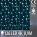 Vánoční LED světelná záclona vnitřní - závěs - 126LED - 0,9m Studená bílá