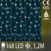 Vánoční LED světelná záclona vnitřní - závěs - 168LED - 1,2m Teplá bílá