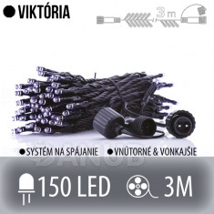 VIKTÓRIA spojovatelný LED světelný řetěz venkovní JEŽEK - 150LED - 3M Studená bílá