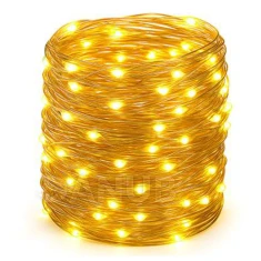 Solární zahradní girlanda okrasná světelná řetěz 100 LED diod - teplá barva