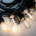 Solární zahradní girlanda 30x LED ozdobné žárovky 20m 2700K teplá s dálkovým ovladačem SOLENA LUMILED