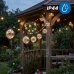 Zahradní solární girlanda 20x LED dekorativní žárovky 10,55m 3000K teplá + dálkové ovládání AURA LUMILED