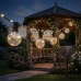 Solární zahradní girlanda 30x LED dekorativní žárovky 15,05 m 3000K teplá bílá + dálkový ovladač AURA