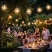 Solární zahradní girlanda 75x LED ozdobné kouličky 45m 2700K teplá bílá + dálkový ovladač CALLIS2 LUMILED