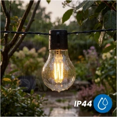 Solární girlanda zahradní 30x LED dekorativní žárovka 10,7m 2700K teplá LUMILED