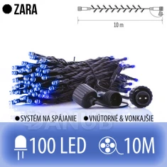 ZARA spojovatelný LED světelný řetěz venkovní - 100LED - 10M Modrá