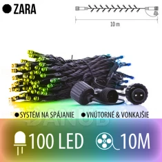 ZARA spojovatelný LED světelný řetěz venkovní - 100LED - 10M Multicolour