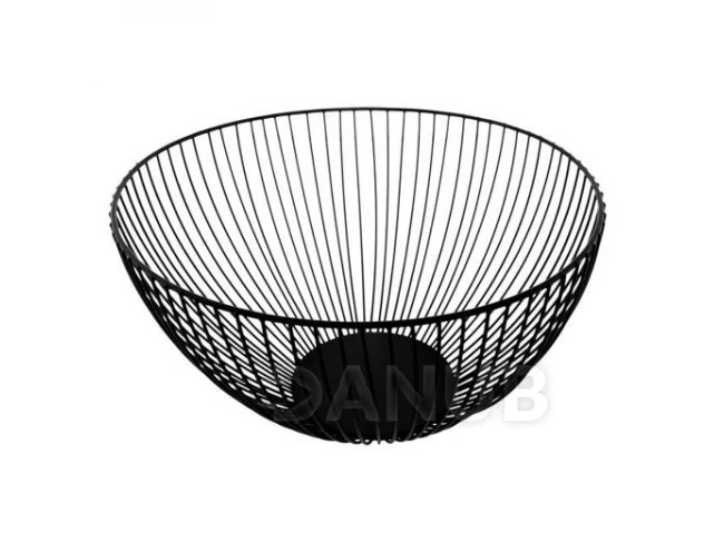 Kovový koš na ovoce - 25x15cm - černý