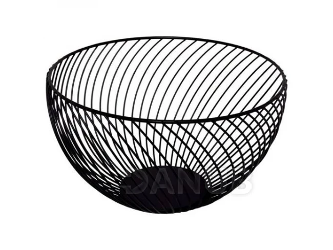 Kovový koš na ovoce Modern - 25x15cm - černý